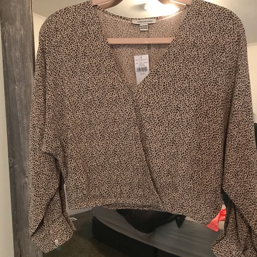 American Eagle cheetah blouse